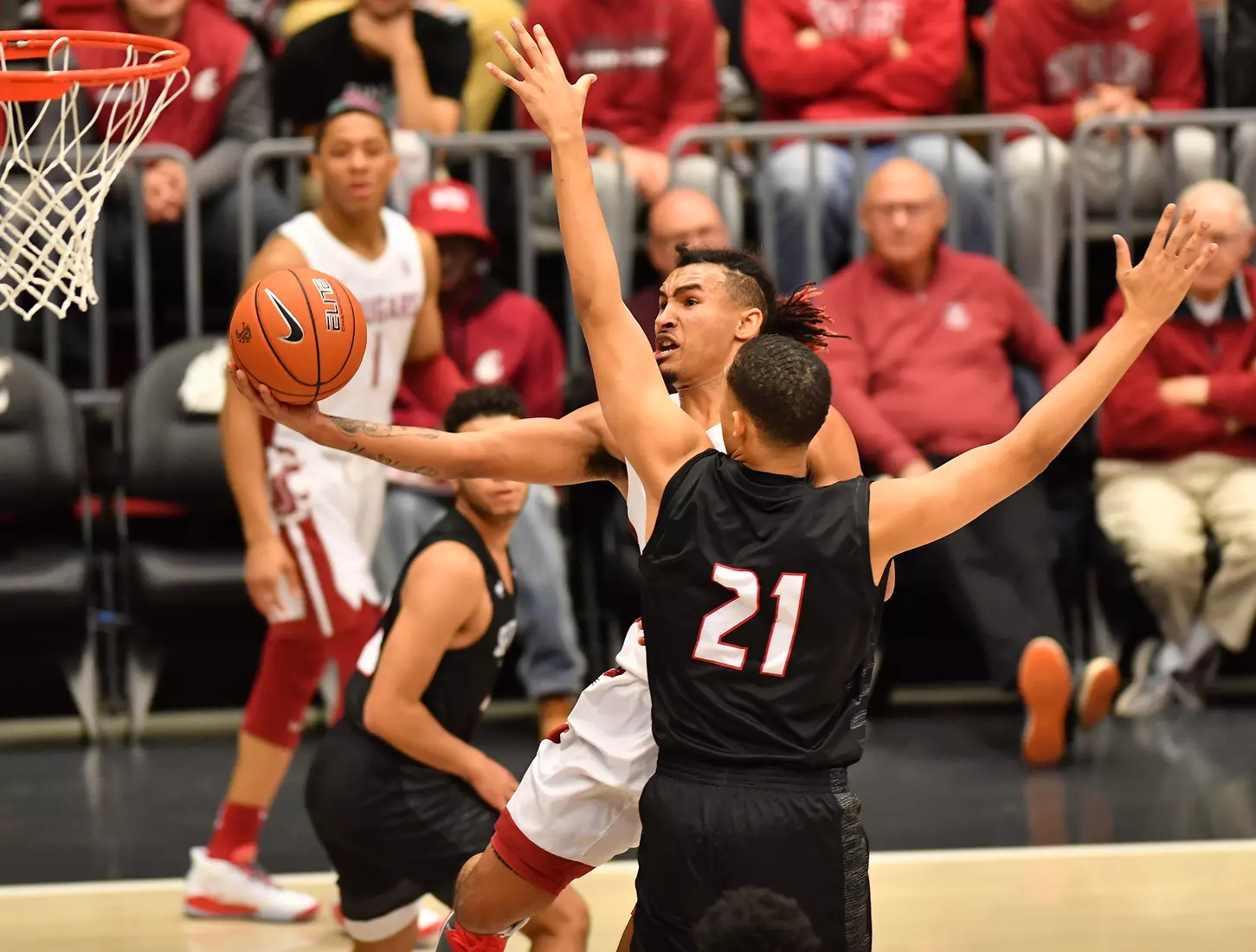Washington State versus Seattle during the second half of the Cougars 85-54 win over the Redhawks in a menÕs non-conference NCAA college basketball game Thursday, Nov. 7, 2019 at at Beasley Coliseum in Pullman, Wash.