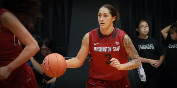 Galdeira brings the ball up the floor