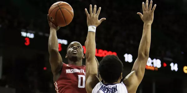 Ike Iroegbu goes up for a shot vs. Gonzaga