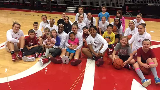 WBB with the kids at the 1st youth clinic