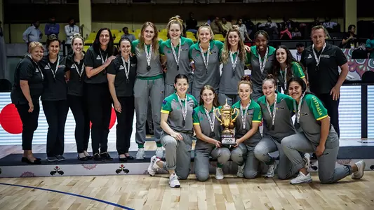 Ula Motuga and Team Australia with their bronze medals