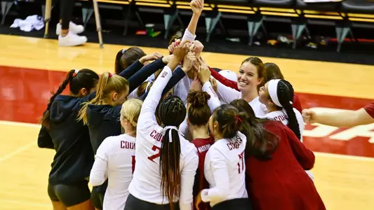 Coug celebration huddle after a win over ASU