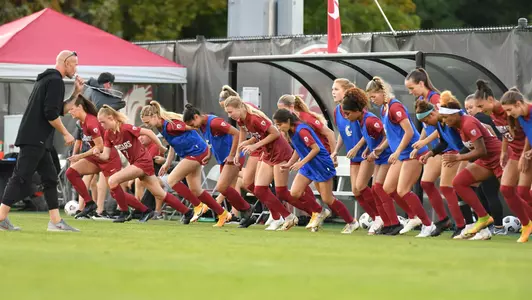 Cougs warming up at halftime against Arizona