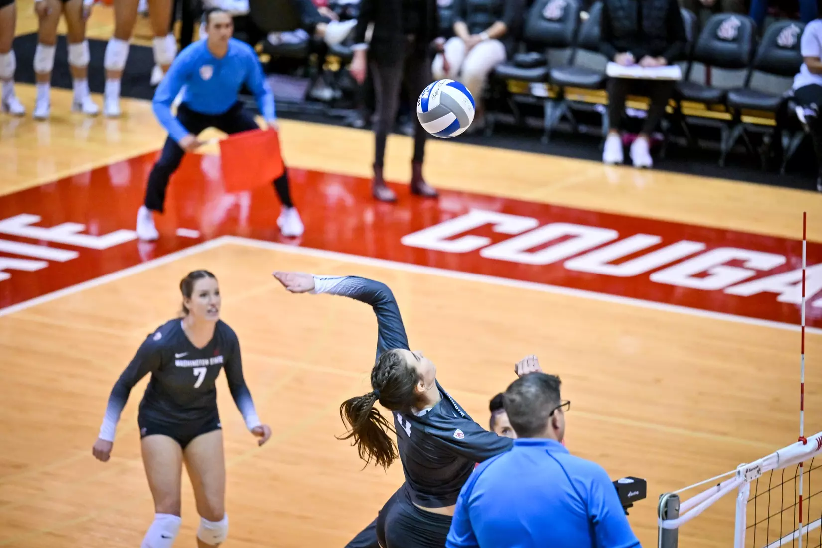 Washington State volleyball fell, 3-0, to eighth-ranked Stanford on Friday, Oct. 28, 2022, in Bohler Gym.