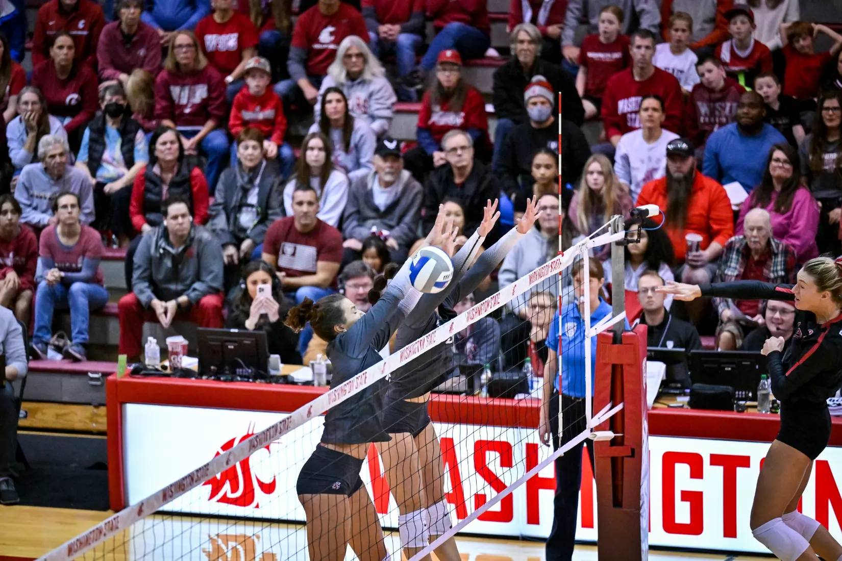 Washington State volleyball fell, 3-0, to eighth-ranked Stanford on Friday, Oct. 28, 2022, in Bohler Gym.