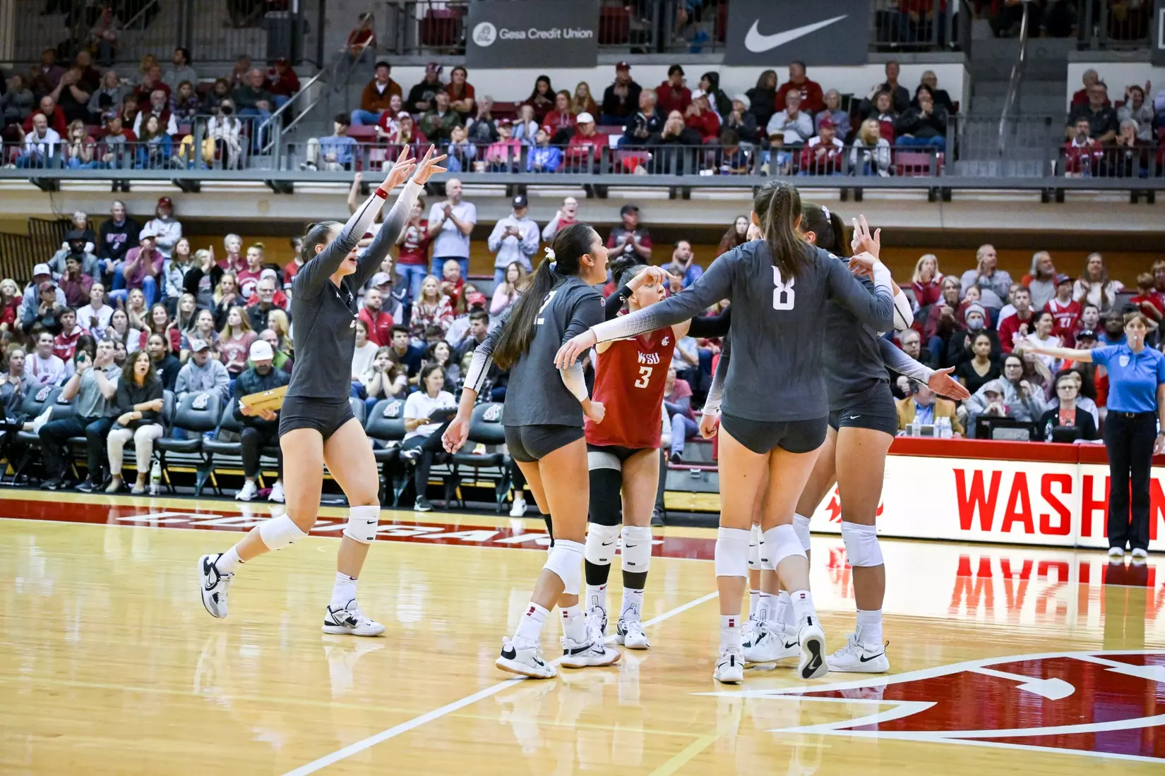 Washington State volleyball fell, 3-0, to eighth-ranked Stanford on Friday, Oct. 28, 2022, in Bohler Gym.
