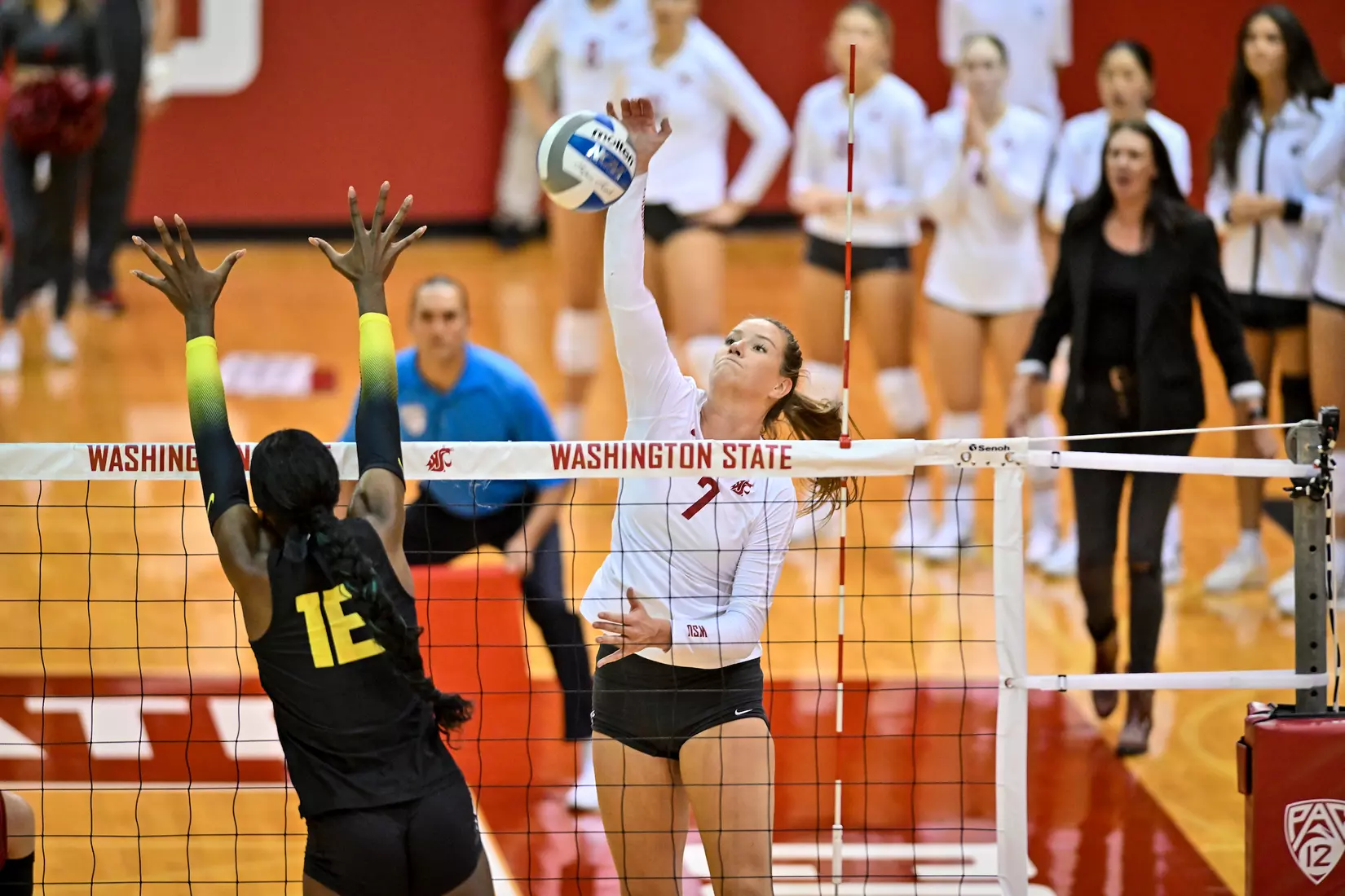 WSU defeats No. 12 Oregon, 3-0, on Oct. 7, 2022, at Bohler Gym