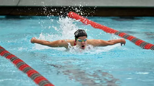 Members of the Washington State swim team compete in the annual Crimson and Grey intra-squad meet, Friday, Sept. 30, 2022, at Gibb Pool in Pullman, Wash.