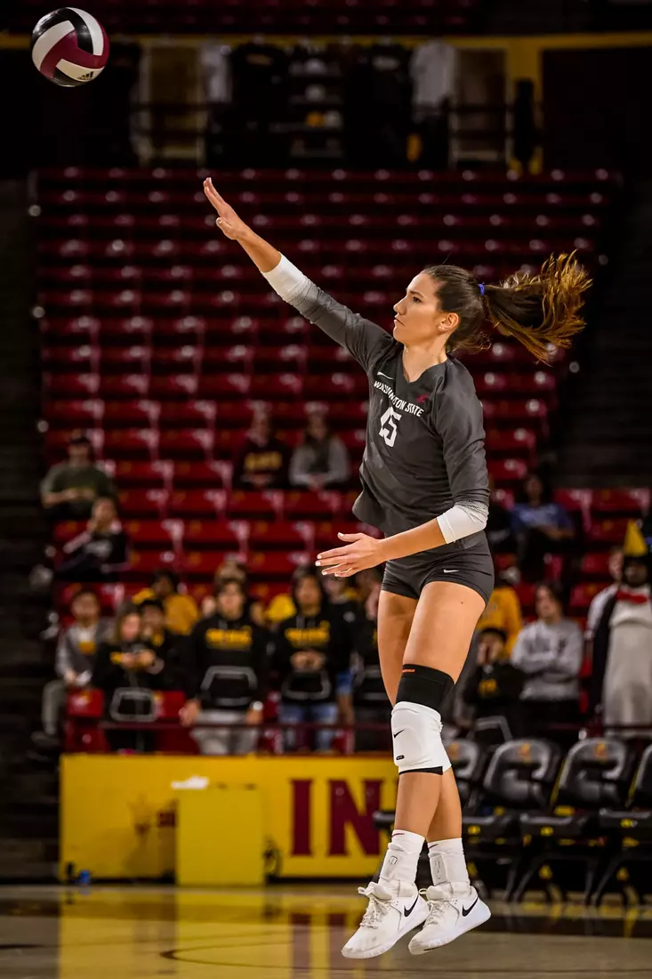 Washington State volleyball defeated Arizona State, 3-0, on Friday, Nov. 11, 2022, at Desert Financial Arena in Tempe, Ariz.