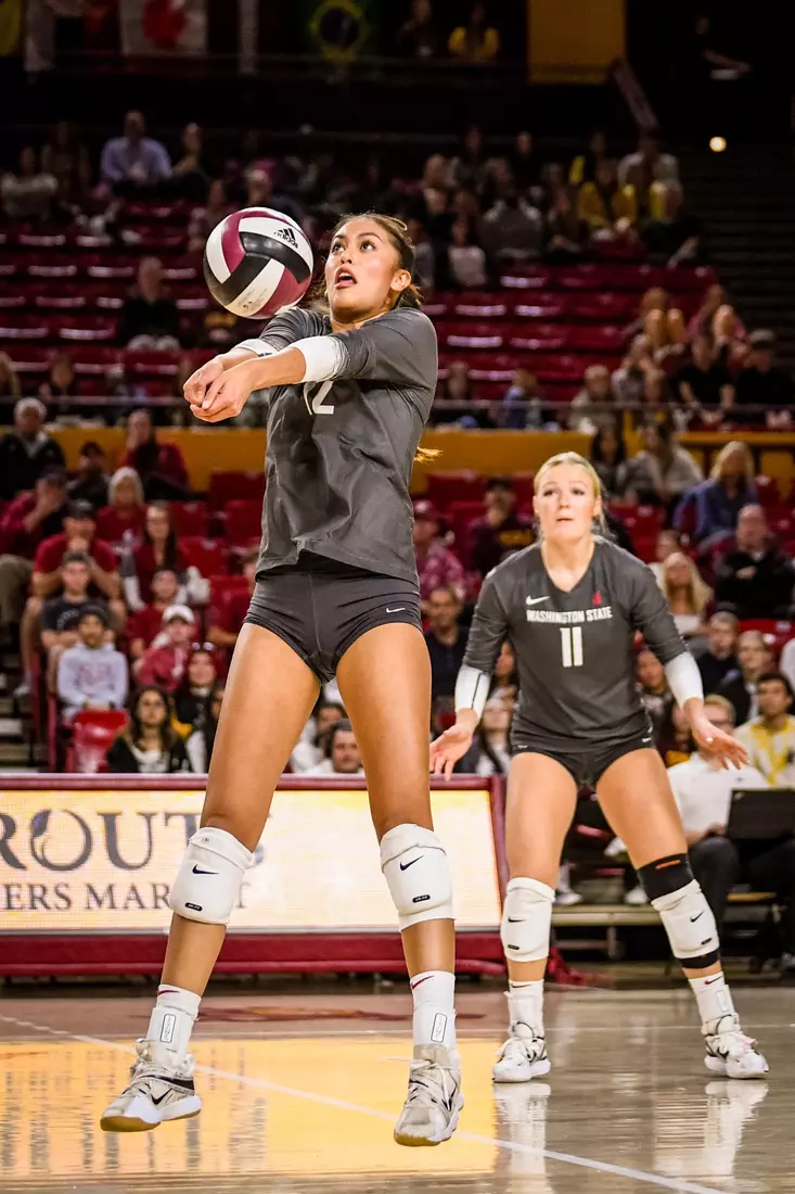 Washington State volleyball defeated Arizona State, 3-0, on Friday, Nov. 11, 2022, at Desert Financial Arena in Tempe, Ariz.