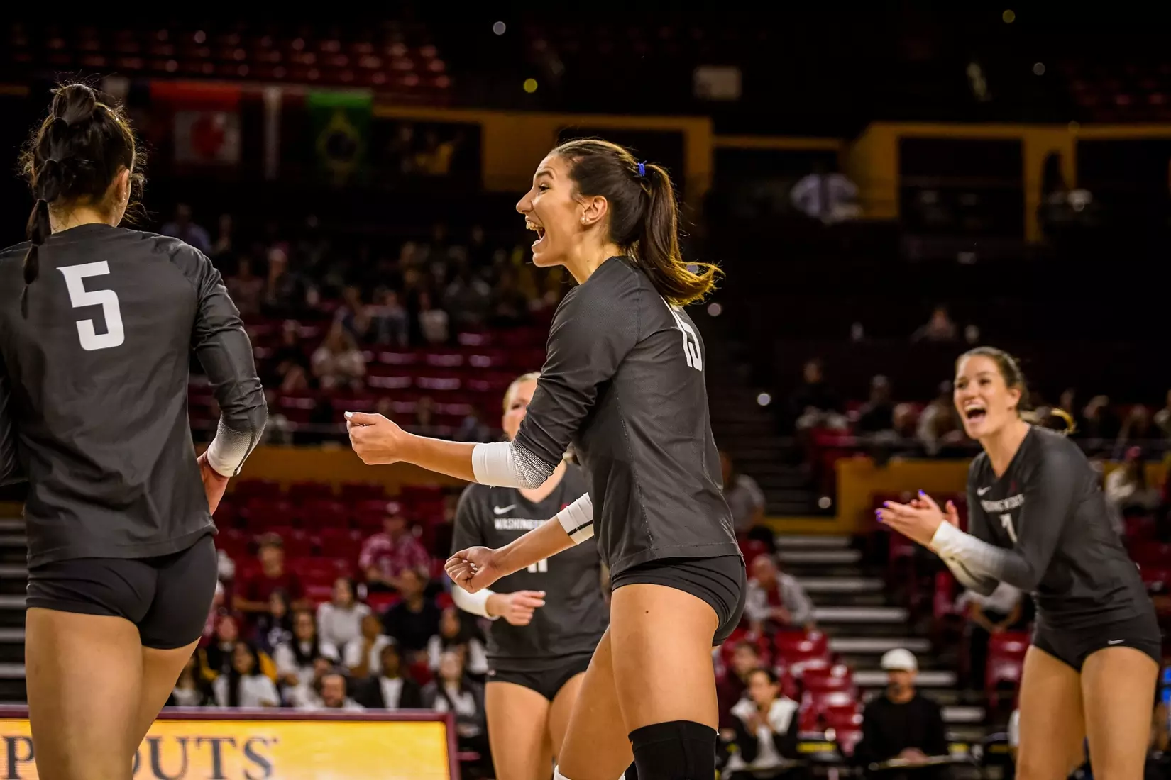 Washington State volleyball defeated Arizona State, 3-0, on Friday, Nov. 11, 2022, at Desert Financial Arena in Tempe, Ariz.