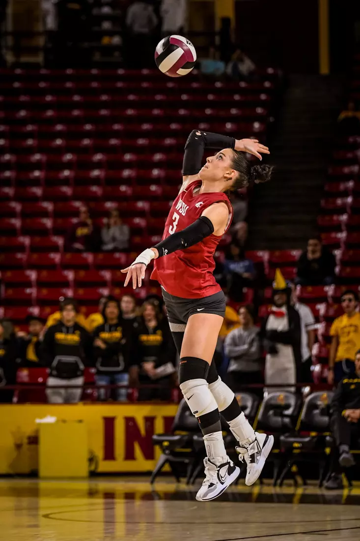 Washington State volleyball defeated Arizona State, 3-0, on Friday, Nov. 11, 2022, at Desert Financial Arena in Tempe, Ariz.