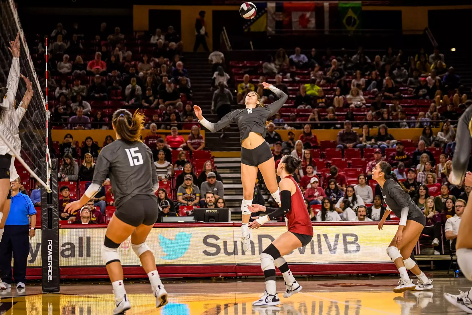 Washington State volleyball defeated Arizona State, 3-0, on Friday, Nov. 11, 2022, at Desert Financial Arena in Tempe, Ariz.