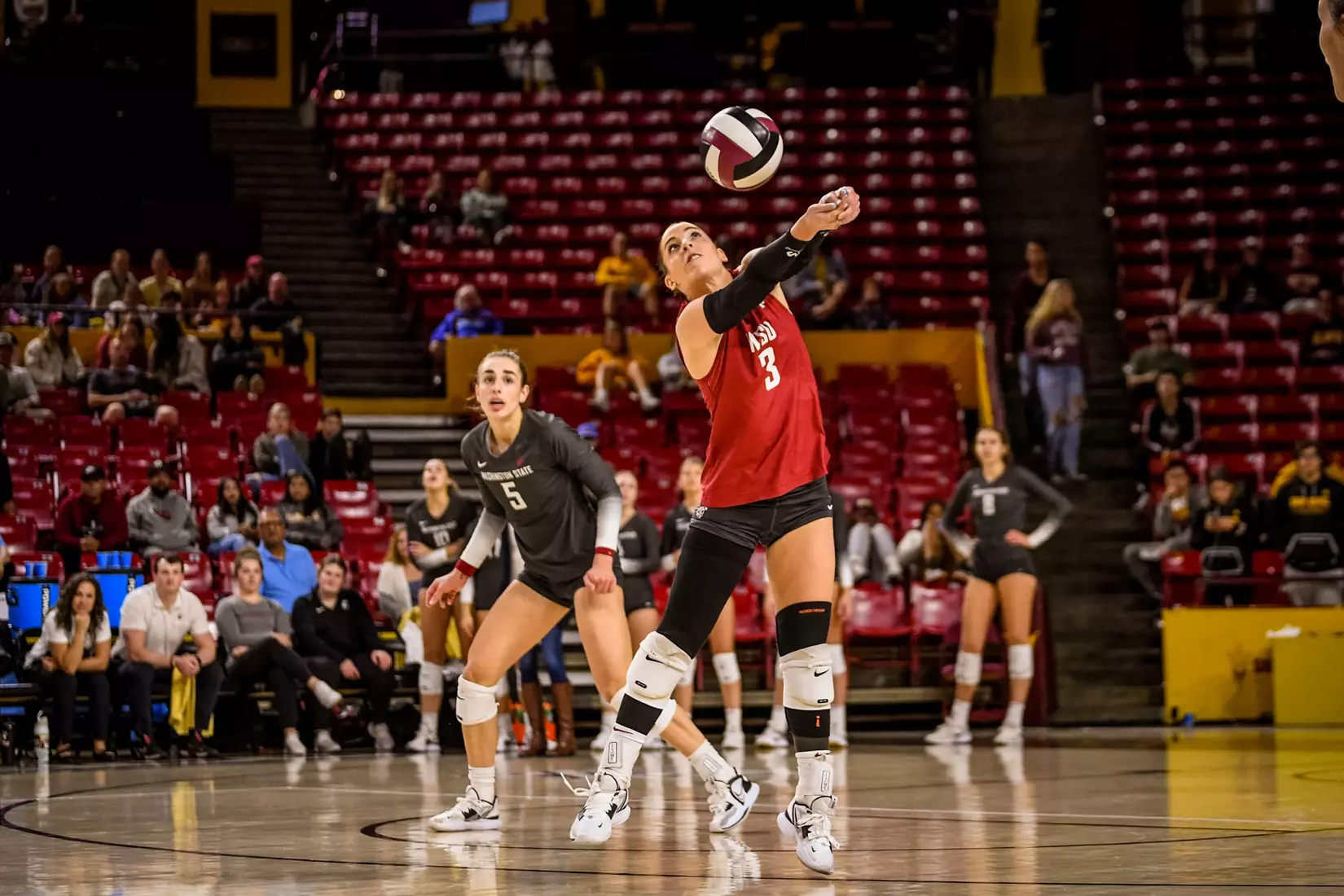 Washington State volleyball defeated Arizona State, 3-0, on Friday, Nov. 11, 2022, at Desert Financial Arena in Tempe, Ariz.
