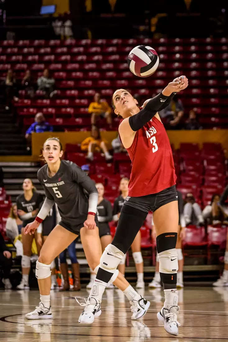 Washington State volleyball defeated Arizona State, 3-0, on Friday, Nov. 11, 2022, at Desert Financial Arena in Tempe, Ariz.