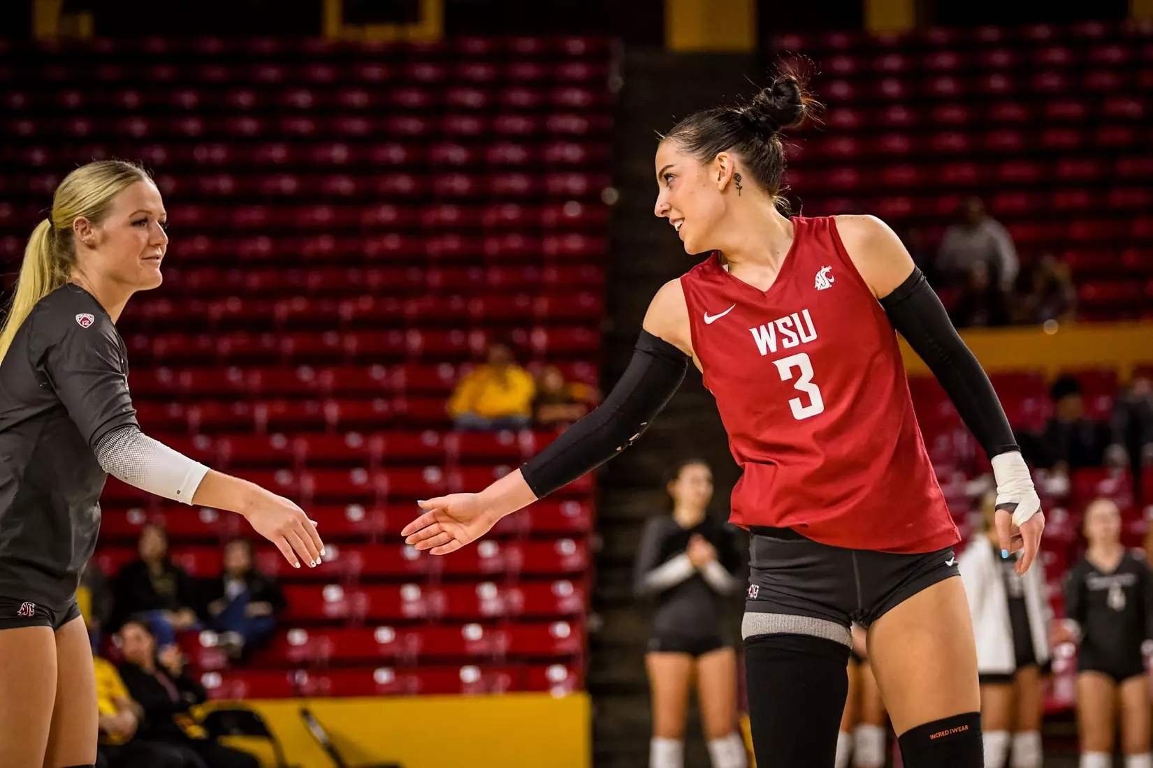 Washington State volleyball defeated Arizona State, 3-0, on Friday, Nov. 11, 2022, at Desert Financial Arena in Tempe, Ariz.