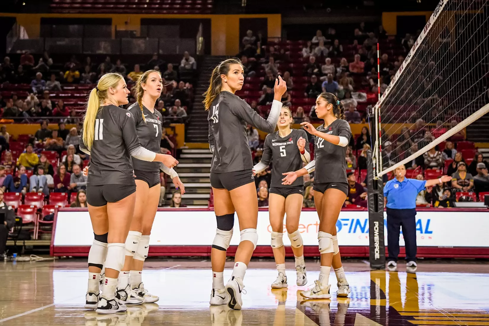 Washington State volleyball defeated Arizona State, 3-0, on Friday, Nov. 11, 2022, at Desert Financial Arena in Tempe, Ariz.