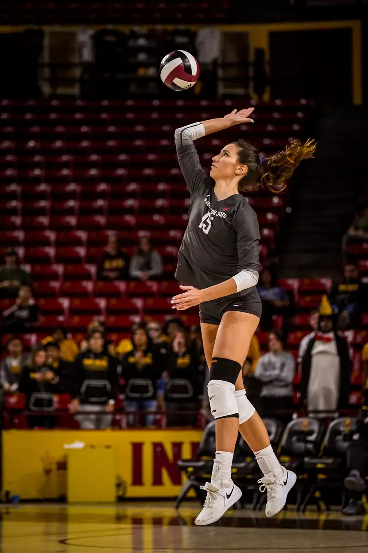 Washington State volleyball defeated Arizona State, 3-0, on Friday, Nov. 11, 2022, at Desert Financial Arena in Tempe, Ariz.