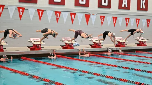 Members of the Washington State swim team compete in the annual Crimson and Grey intra-squad meet, Friday, Sept. 30, 2022, at Gibb Pool in Pullman, Wash.