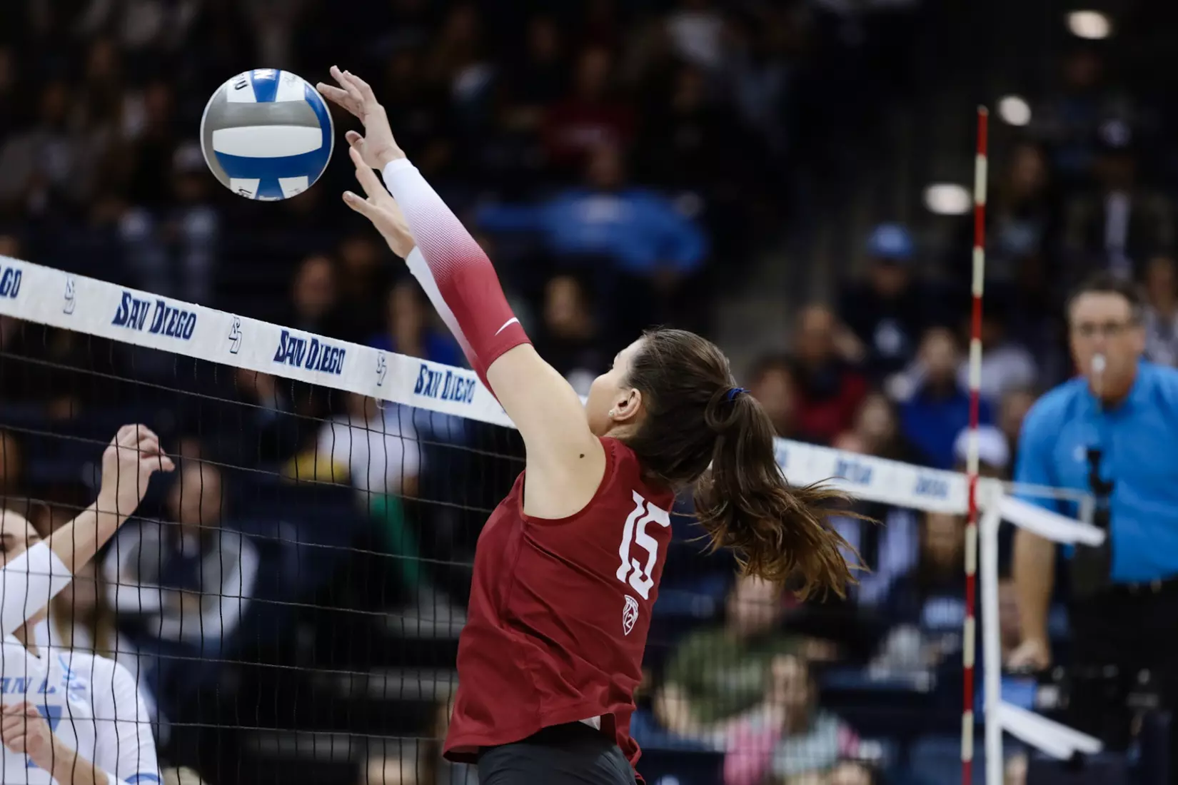 24th-ranked Washington State volleyball fell, 3-1, at third-ranked San Diego, on Friday, Dec. 2, 2022, at Jenny Craig Pavilion, in San Diego, Calif.