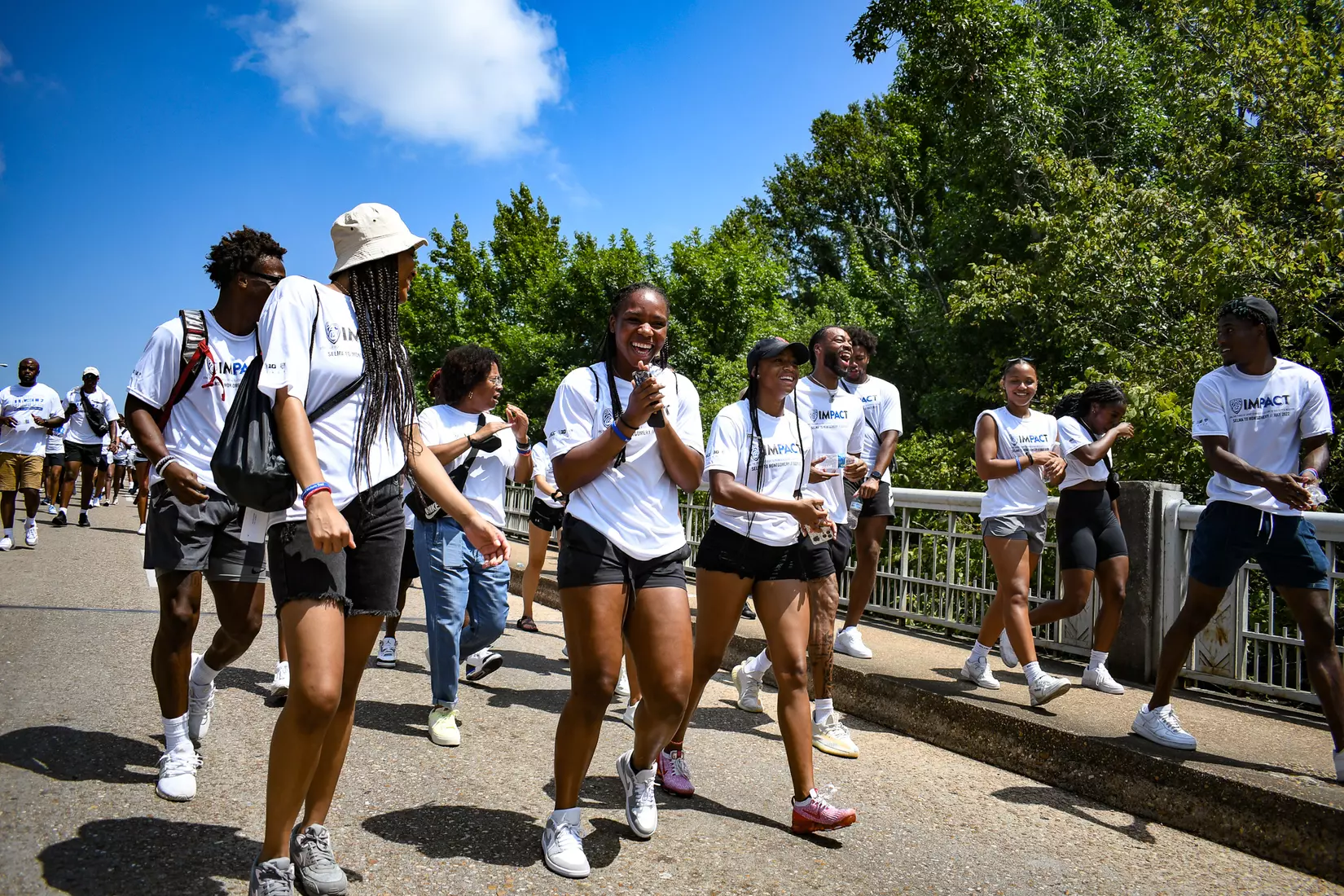 Chris Jackson (football), Anna Rodgers (track & field), and Deputy Athletics Director Ike Ukaegbu attend the Pac-12's ImPACT trip to historic Montgomery & Selma, Alabama.