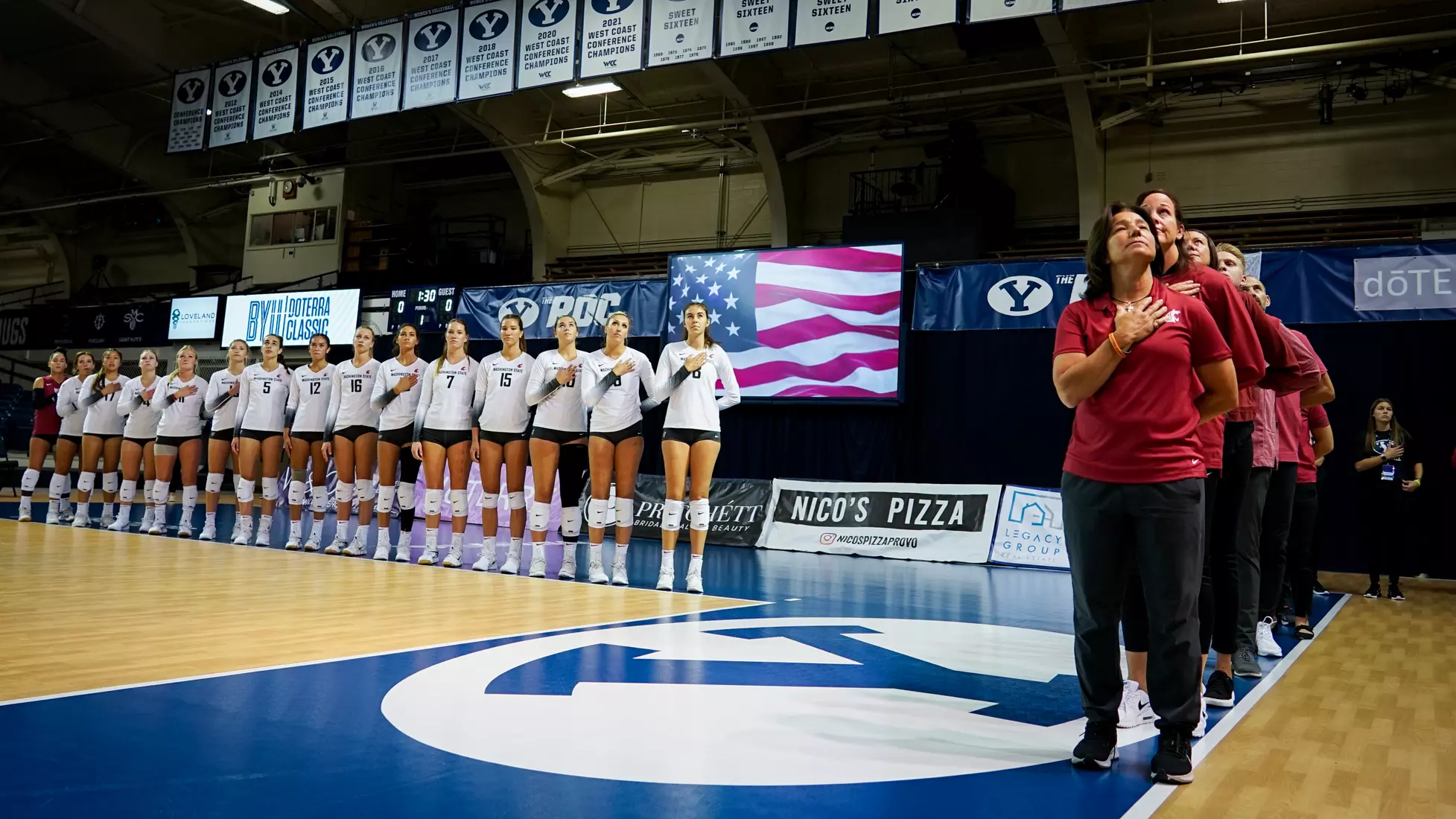 WSU volleyball season opener vs Duke at the BYU doTERRA Classic at the Smith Fieldhouse in Provo, Utah.