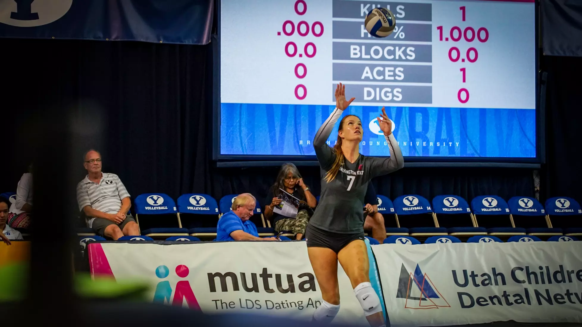 WSU volleyball vs Rider at the BYU doTERRA Classic from the Smith Fieldhouse in Provo, Utah.