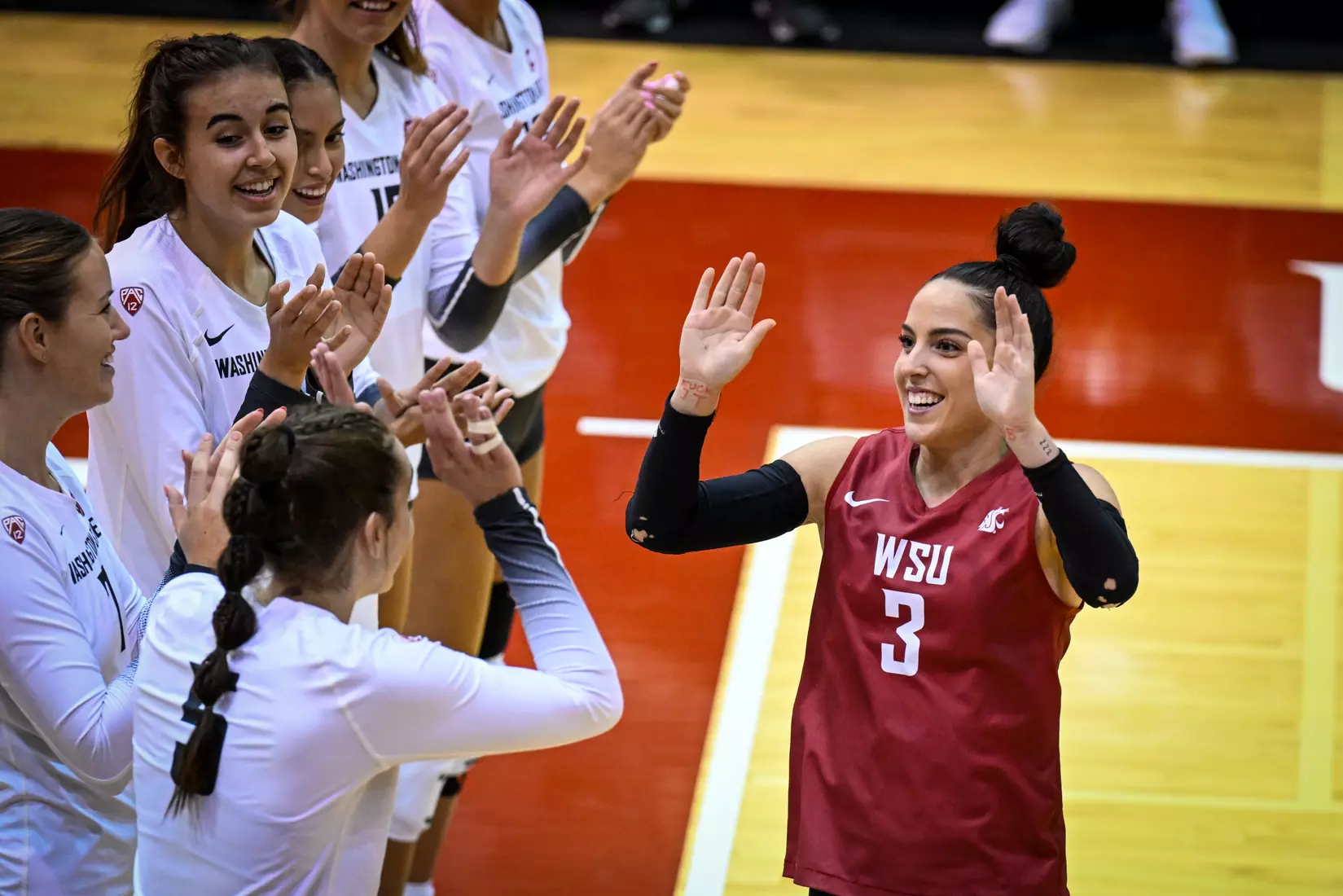 WSU volleyball sweeps Cal Baptist, 3-0, in it's season opener in Bohler Gym on Thursday, Sept. 1, 2022.