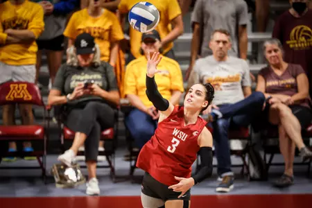 WSU volleyball fell, 3-1, at sixth-ranked Minnesota.