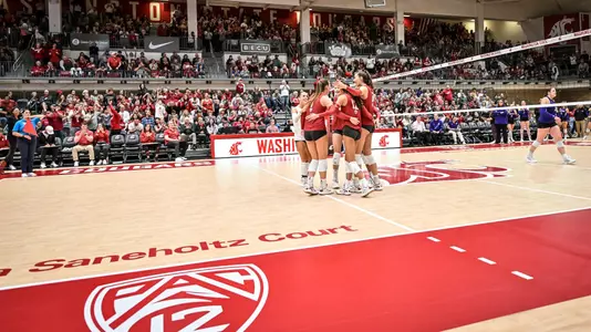 Volleyball vs UW on the campus of Washington State University, Thursday, September 21, 2023.
