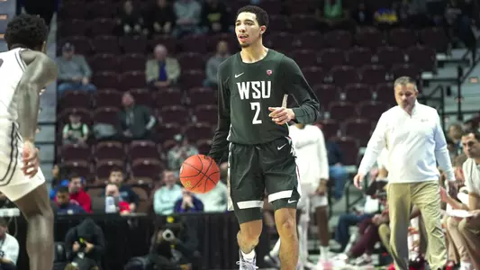 Myles Rice dribbles against Mississippi State, Nov. 18, 2023