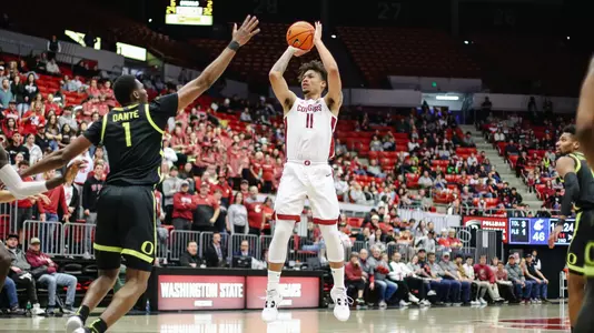 DJ Rodman pulls up for a jumper against Oregon