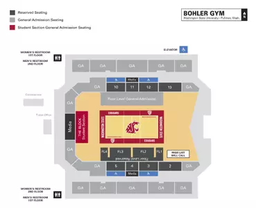Bohler Gym Volleyball Seating Map