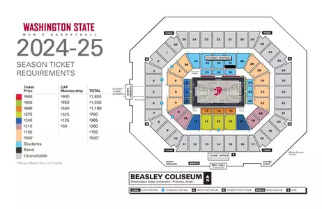 2024-25 Men's Basketball Season Ticket Map