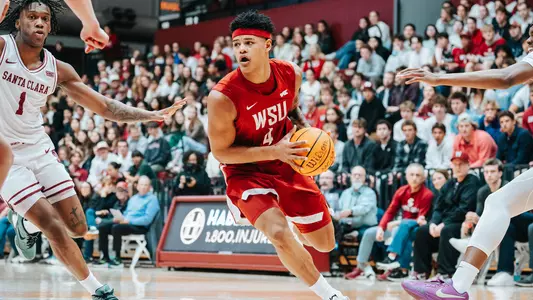 LeJuan Watts drives against Santa Clara, Jan. 23, 2025