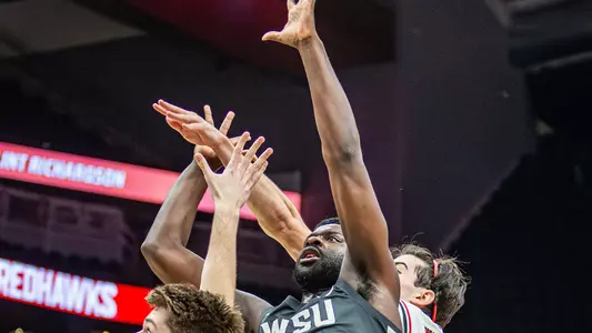 ND Okafor shoots over a pair of Seattle U defenders, Dec. 30, 2025