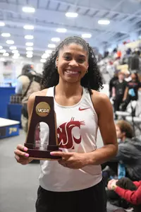 Micaela De Mello with Trophy