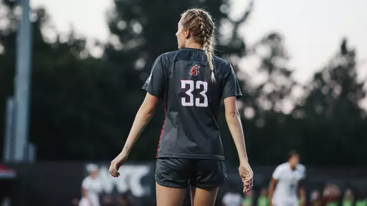 Jenna Studer follows the action from the back line against UC Irvine