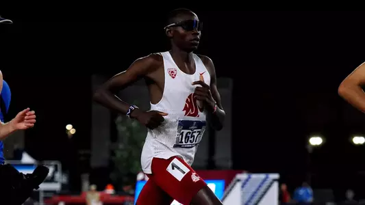 Evans Kurui runs in the 10000 meter NCAA semifinal at College Station, Texas