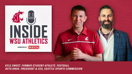 Inside WSU Athletics Podcast Graphic - Guest Beth Knox and Kyle Sweet