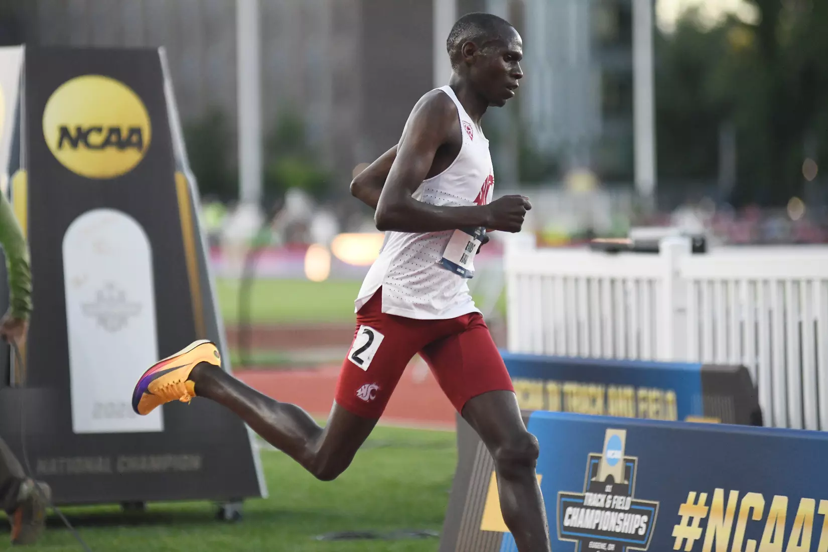 Evans Kurui runs in the men's 10,000-meter NCAA final