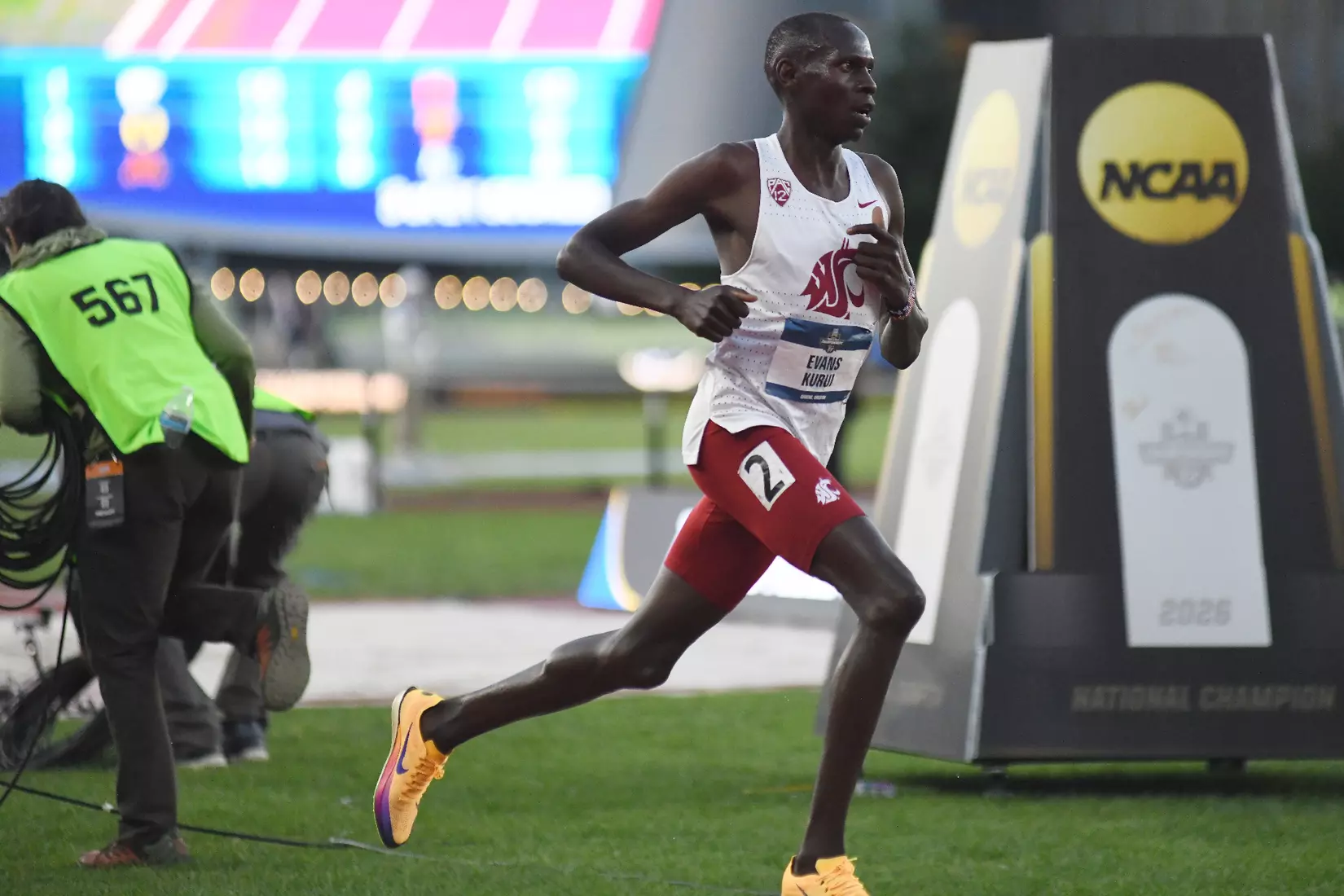Evans Kurui runs in the men's 10,000-meter NCAA final