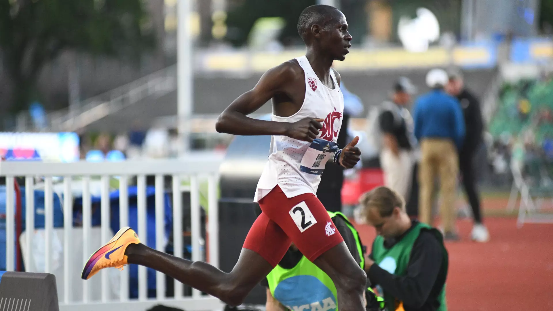 Evans Kurui runs in the men's 10,000-meter NCAA final