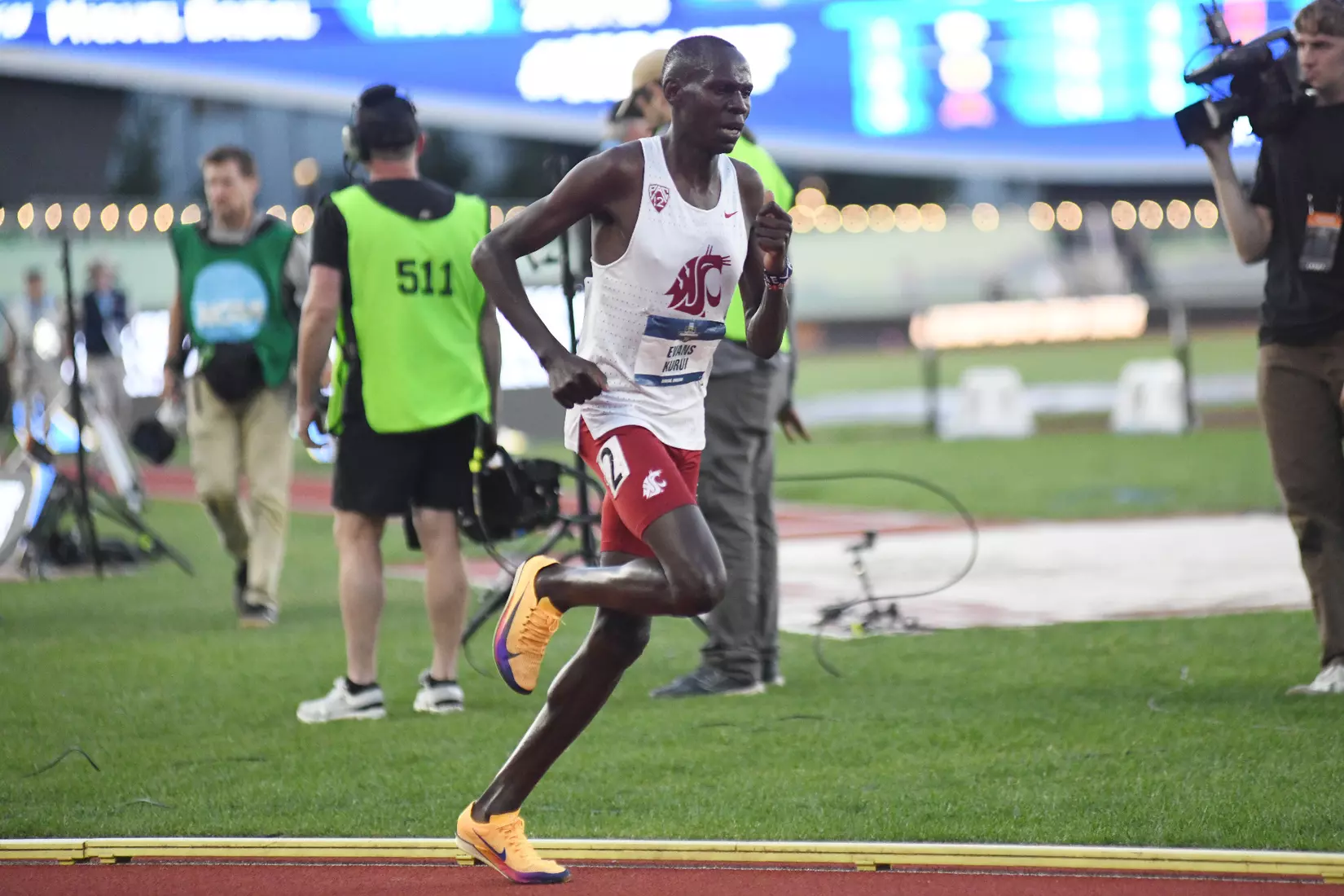 Evans Kurui runs in the men's 10,000-meter NCAA final
