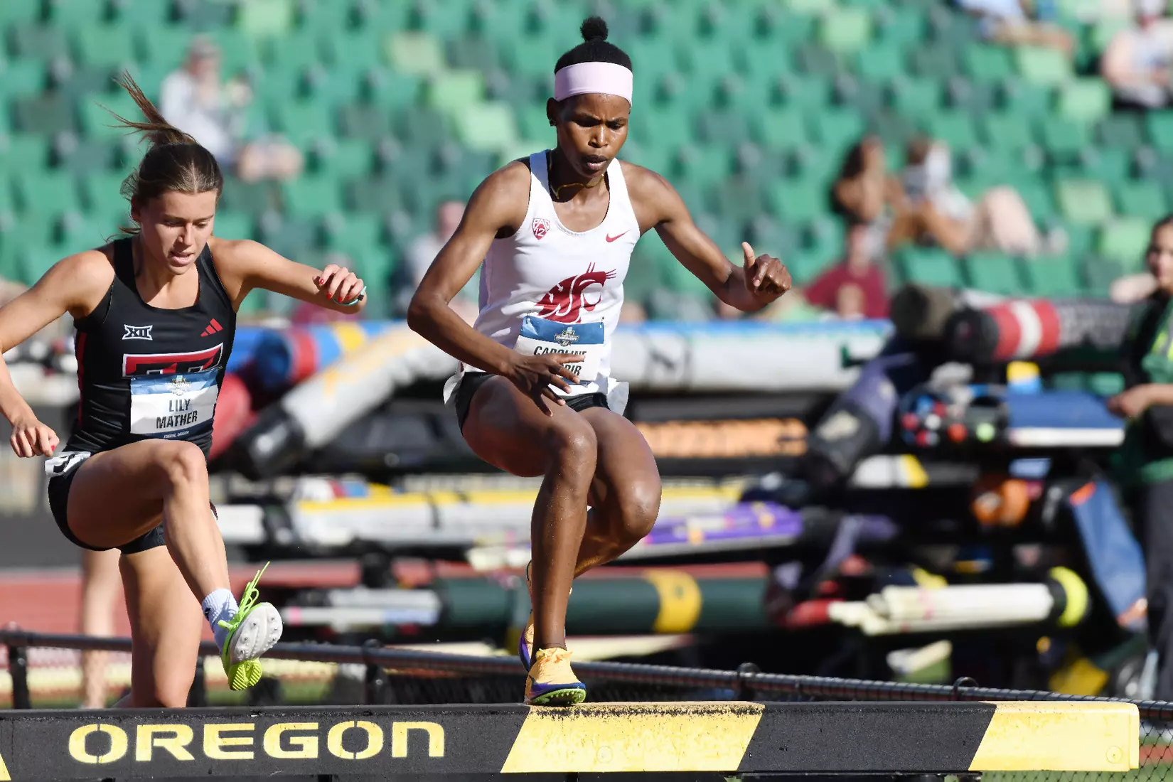 Caroline Jepkorir runs in the women's 3,000-meter steeplechase NCAA semifinal