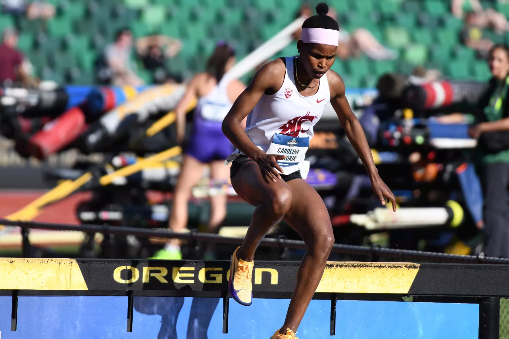 Caroline Jepkorir runs in the women's 3,000-meter steeplechase NCAA semifinal