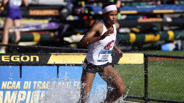 Caroline Jepkorir runs in the 3000m steeplechase national semifinals