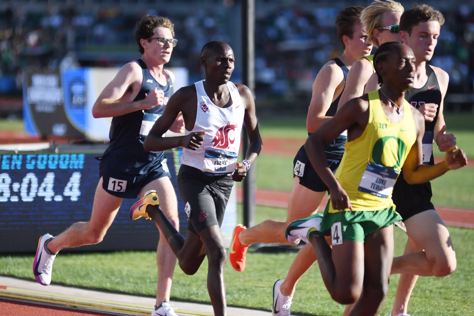 Evans Kurui runs in the men's 5,000-meter NCAA final
