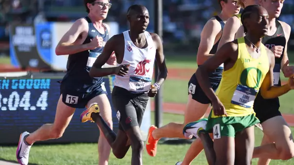 Evans Kurui runs in the men's 5,000-meter NCAA final