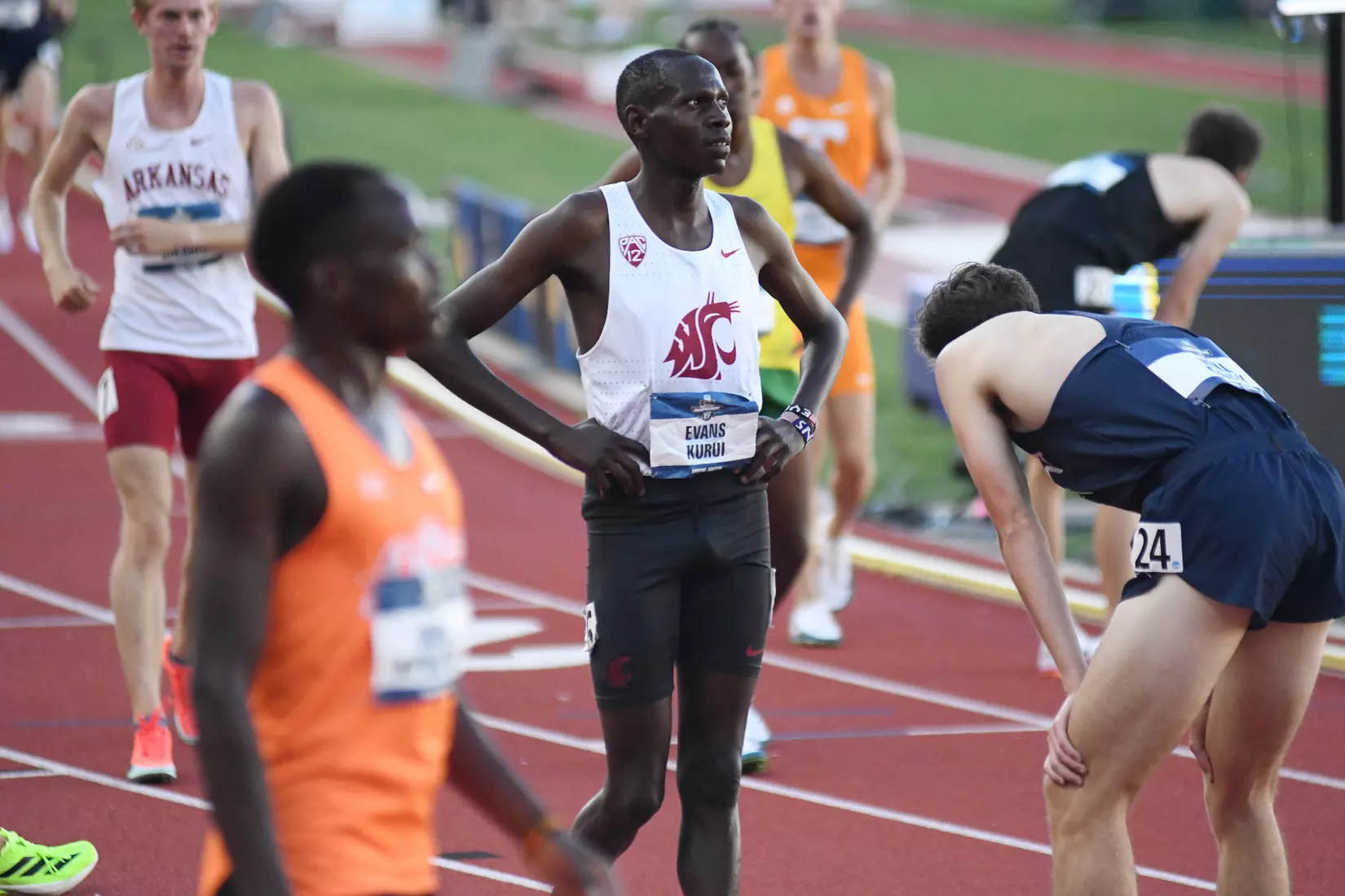 Evans Kurui runs in the men's 5,000-meter NCAA final